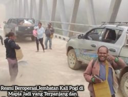 Resmi Beroperasi,Jembatan Kali Pogi di Mapia Jadi yang Terpanjang dan Termegah di Dogiyai Era Bupati Yudas Tebai & Yuliten Anouw